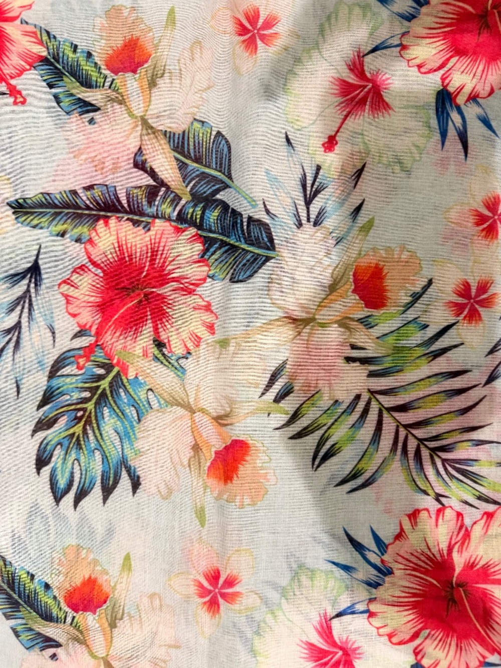 Tommy Bahama Tropical Floral Tassel Beach Sarong Cover Up